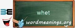 WordMeaning blackboard for whet